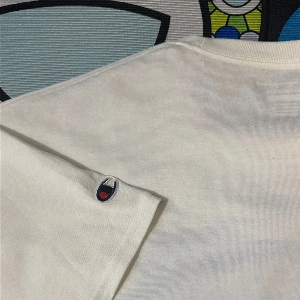 Champion Cream T-Shirt with Blue "Nacional Trading Co." Graphic - Picture 11 of 13